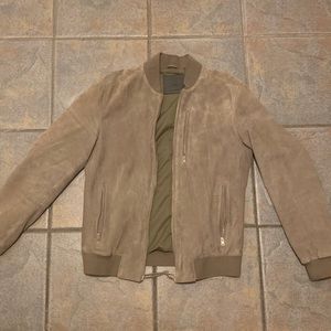 AllSaints Kemble Suede Bomber Jacket.